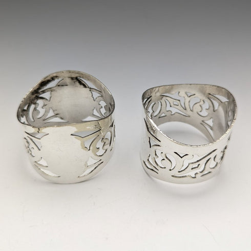 British Vintage Silver Plated Napkin Ring Pair
